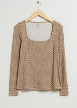 Flash Sale Top Med Firkantet Hals Kvinder Toppe