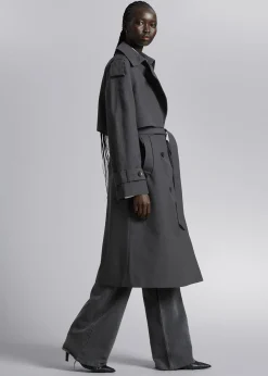 Cheap Trenchcoat Med Baelte Kvinder Frakker & Jakker