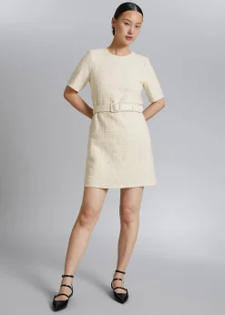 Shop Tweed Minikjole Med Baelte Kvinder Kjoler