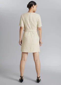 Shop Tweed Minikjole Med Baelte Kvinder Kjoler