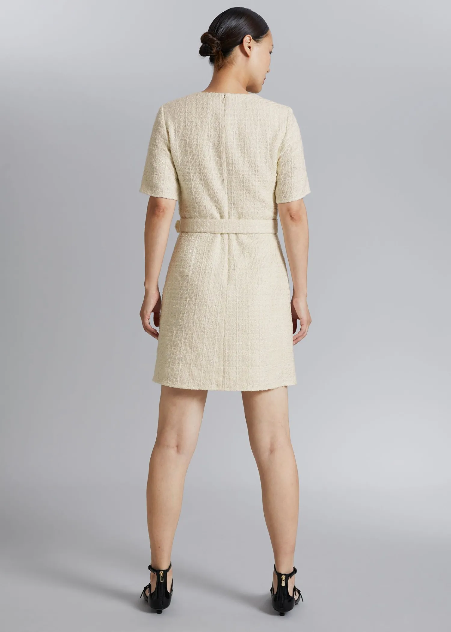 Shop Tweed Minikjole Med Baelte Kvinder Kjoler