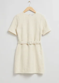 Shop Tweed Minikjole Med Baelte Kvinder Kjoler