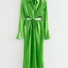 Flash Sale Twist-Front Midi-Kjole Kvinder Kjoler