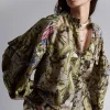Hot Voluminos Bluse Med Flaeser Kvinder Bluser Og Skjorter