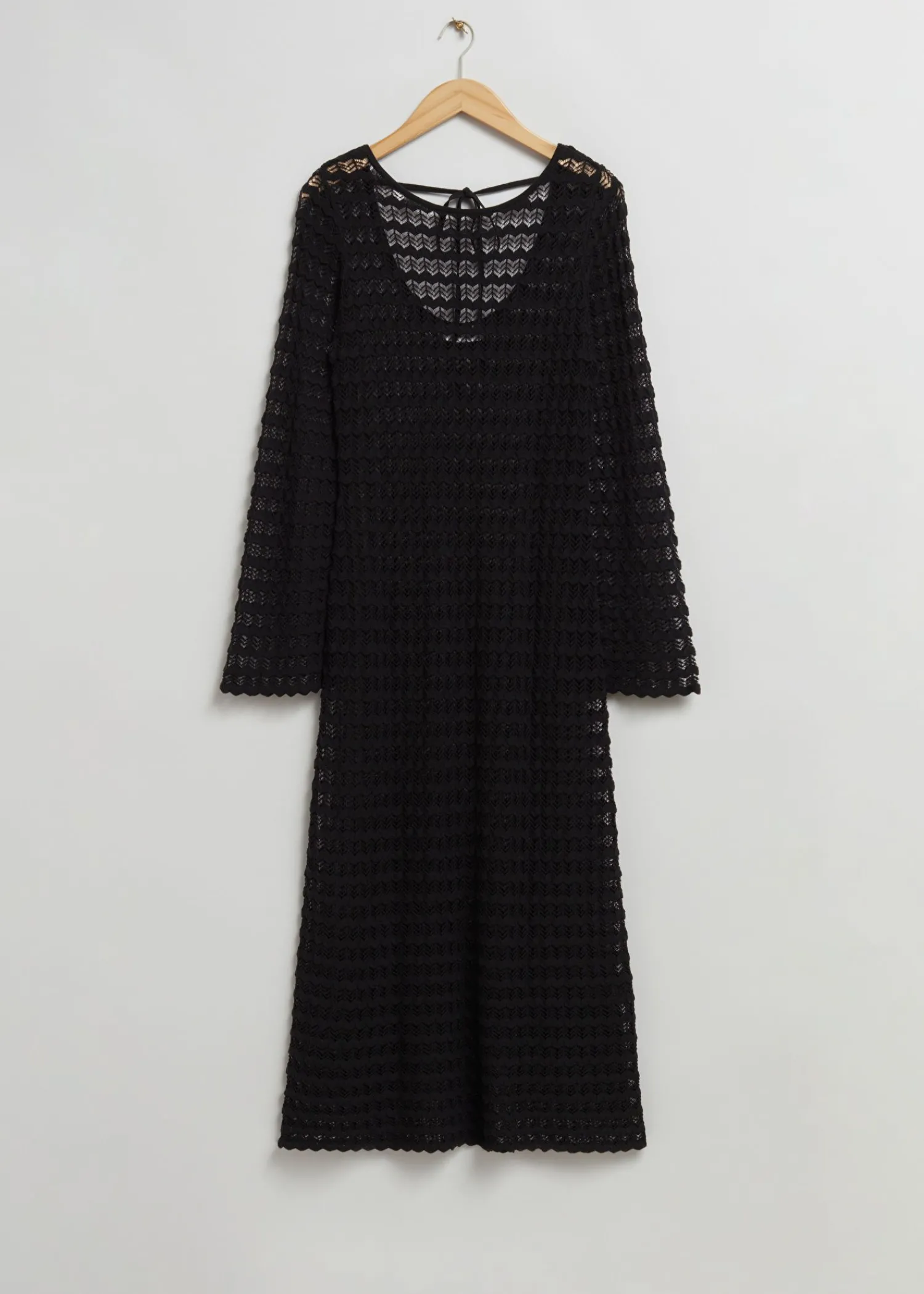 Fashion Aben Tie-Back Pointelle Strikkjole Kvinder Kjoler