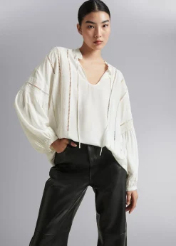 Hot Afslappet Broderibluse Kvinder Bluser Og Skjorter