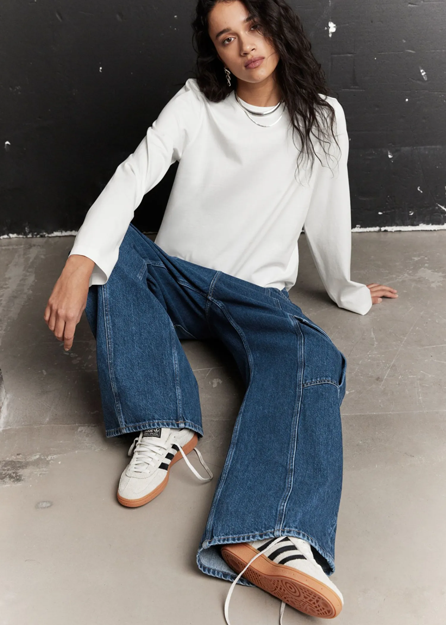 Online Afslappet Jersey Top Kvinder Denim