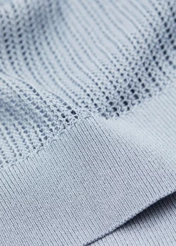 Outlet Afslappet Pointelle Strikket Poloshirt Kvinder Toppe