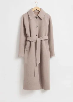 New Afslappet Uldblandingsfrakke Kvinder Frakker & Jakker