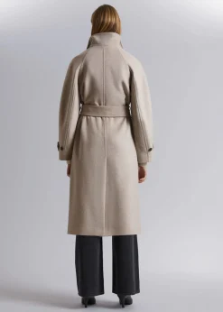 New Afslappet Uldfrakke Med Baelte Kvinder Frakker & Jakker