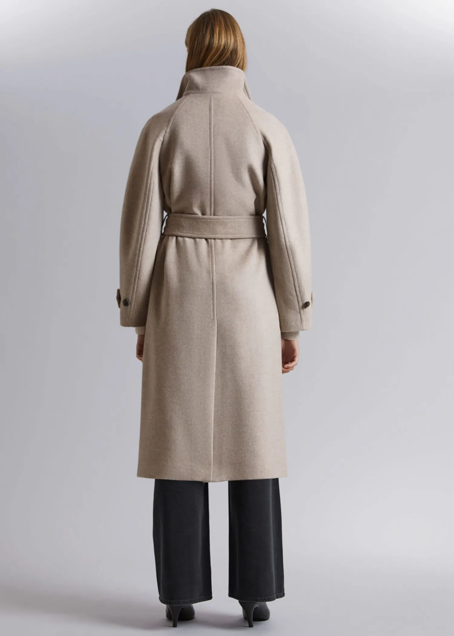 New Afslappet Uldfrakke Med Baelte Kvinder Frakker & Jakker