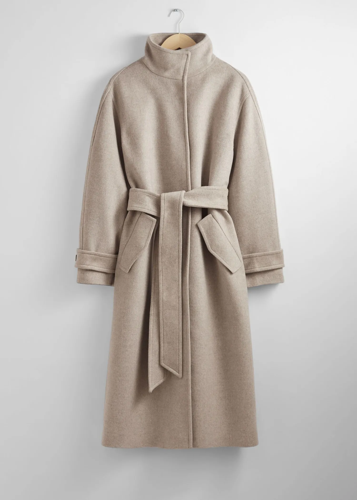 New Afslappet Uldfrakke Med Baelte Kvinder Frakker & Jakker