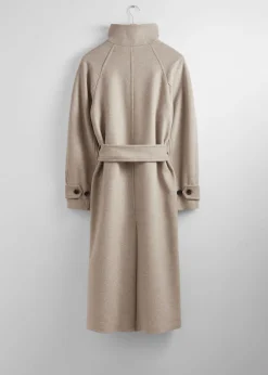 New Afslappet Uldfrakke Med Baelte Kvinder Frakker & Jakker