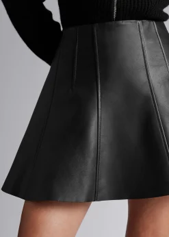 Best A-Line Laeder Mininederdel Kvinder Nederdele