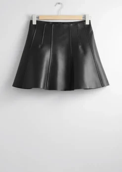 Best A-Line Laeder Mininederdel Kvinder Nederdele