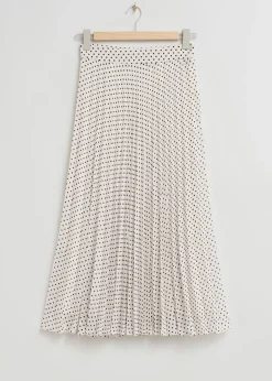 Store A-Line Midi Plisse Nederdel Kvinder Nederdele