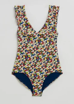 New Badedragt Med Flaeser Med V-Hals Kvinder Badetøj