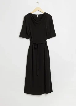 Best Baelte Waterfall Boatneck Kjole Kvinder Kjoler