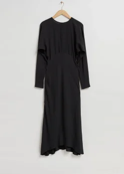 Best Sale Bias-Cut Midi-Kjole Kvinder Kjoler