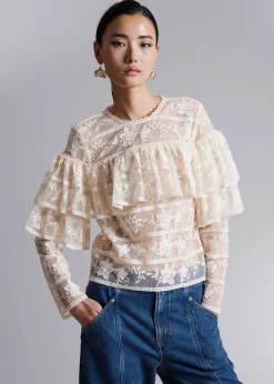 Fashion Blousebluse Med Flaesekant Kvinder Bluser Og Skjorter