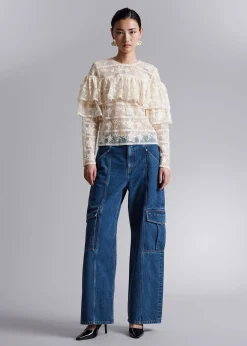 Fashion Blousebluse Med Flaesekant Kvinder Bluser Og Skjorter