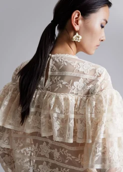 Fashion Blousebluse Med Flaesekant Kvinder Bluser Og Skjorter