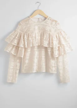 Fashion Blousebluse Med Flaesekant Kvinder Bluser Og Skjorter