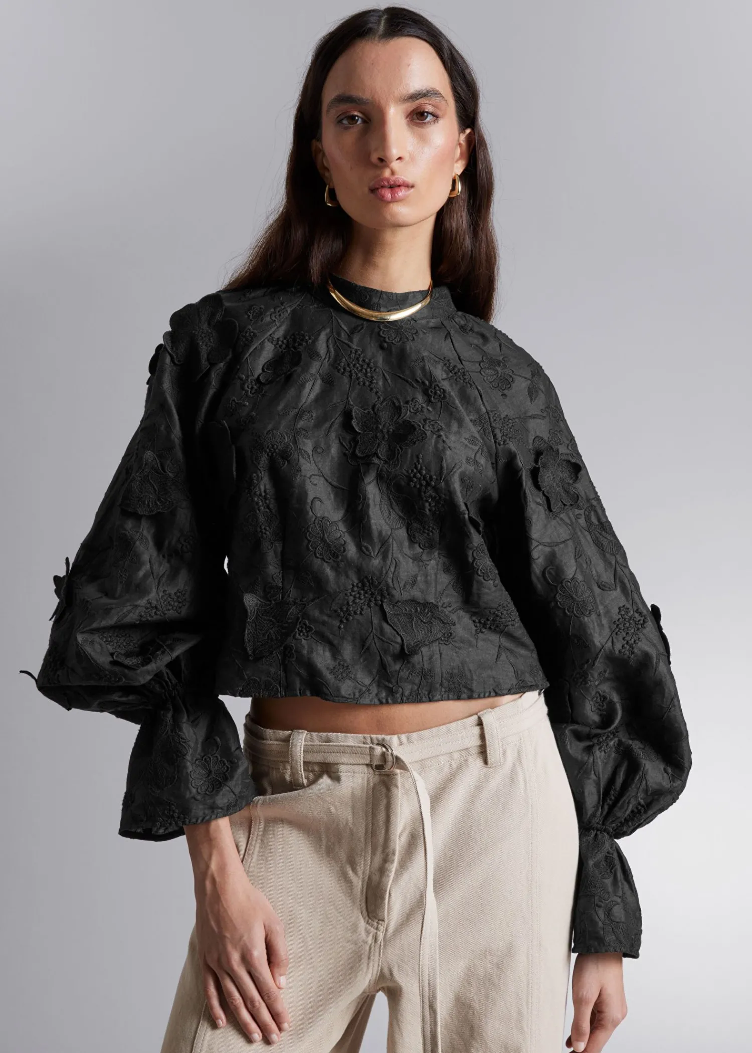 Best Bluse Med Beskaret Blomsterapplique Kvinder Bluser Og Skjorter