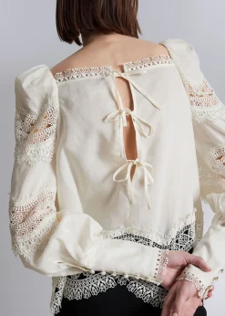 Cheap Bluse Med Blonder Kvinder Bluser Og Skjorter