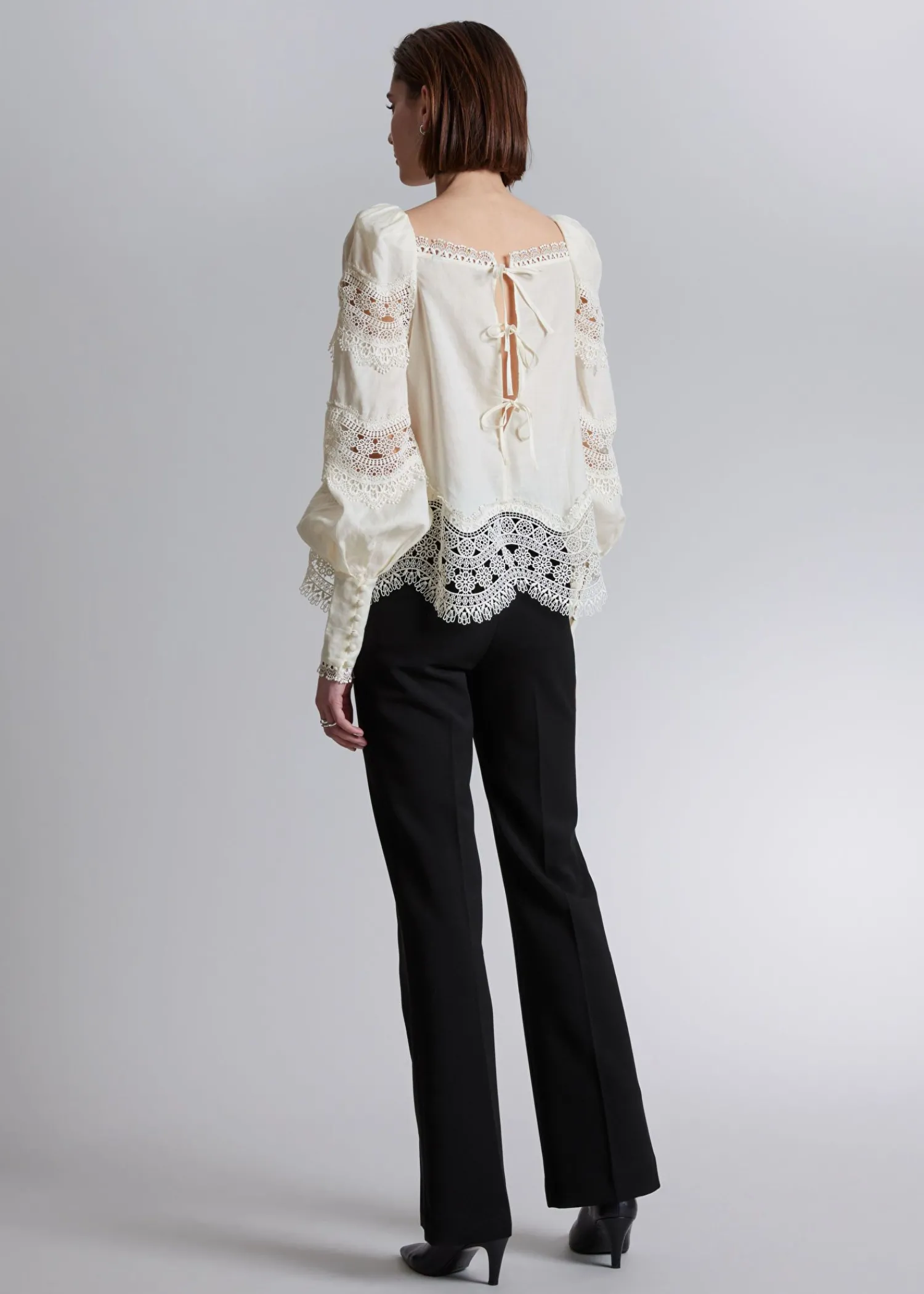 Cheap Bluse Med Blonder Kvinder Bluser Og Skjorter