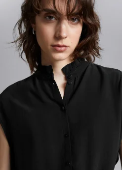 Store Bluse Med Flaeserkrave Kvinder Bluser Og Skjorter