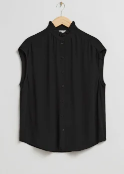 Store Bluse Med Flaeserkrave Kvinder Bluser Og Skjorter