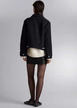 Discount Boucle-Jakke Med Knapper Kvinder Frakker & Jakker