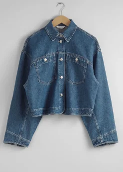 Outlet Boxy Denimjakke Kvinder Denim