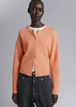 Cheap Boxy Merino Uld Cardigan Kvinder Strik