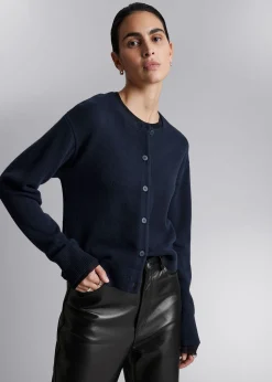 Discount Boxy Merino Uld Cardigan Kvinder Strik