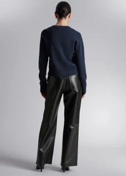 Discount Boxy Merino Uld Cardigan Kvinder Strik