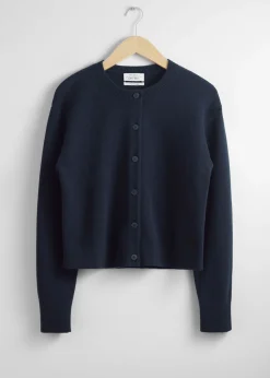 Discount Boxy Merino Uld Cardigan Kvinder Strik