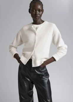 Clearance Boxy Merino Uld Cardigan Kvinder Strik