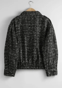 New Boxy Tweed Jakke Kvinder Sæt Og Dragter