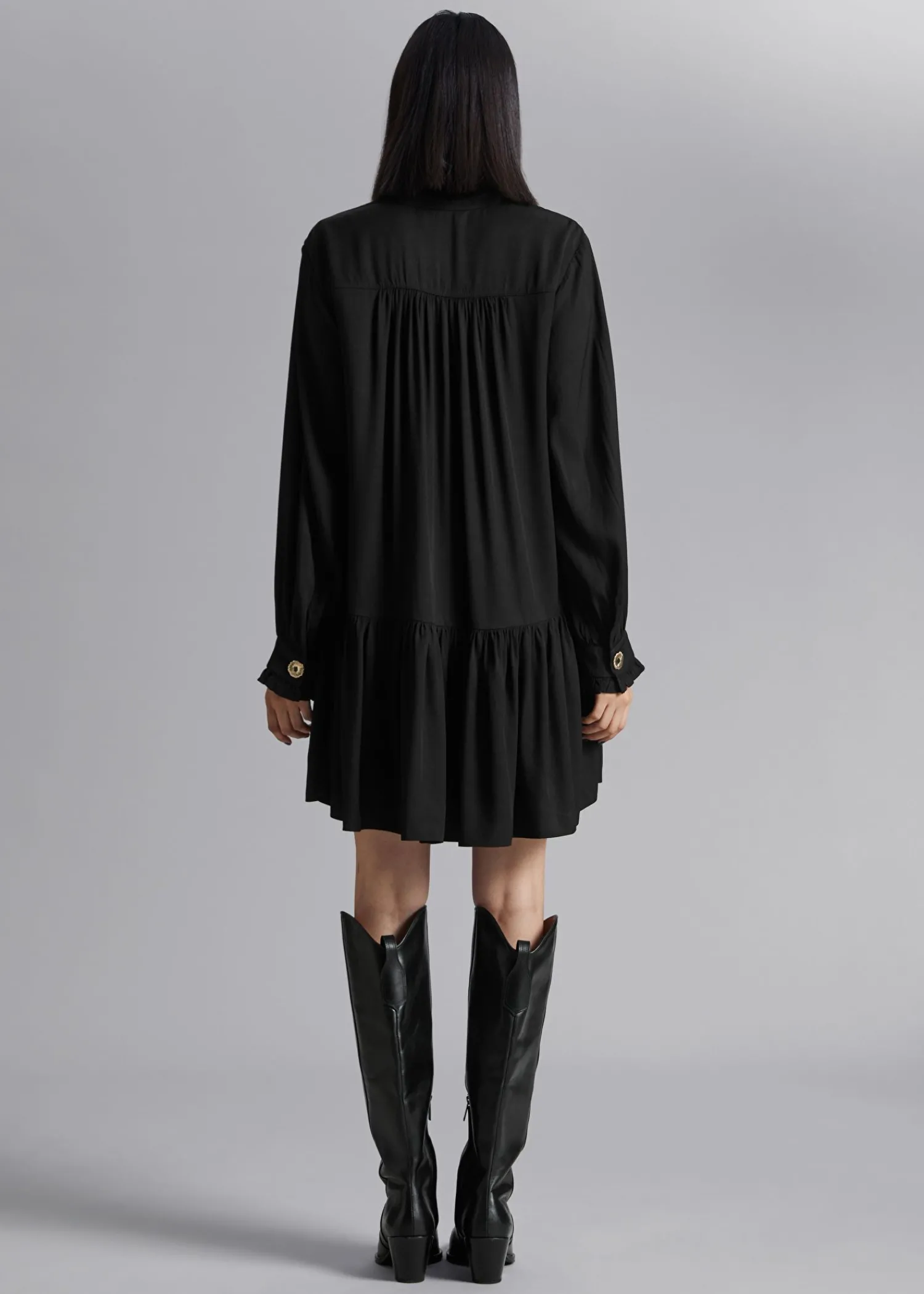 Flash Sale Bred Pjusket Minikjole Kvinder Kjoler