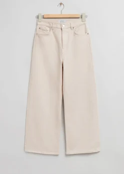 Cheap Brede Croppede Jeans Kvinder Jeans