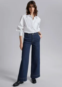 Clearance Brede Hojtaljede Jeans Kvinder Jeans