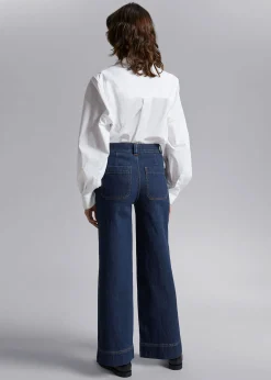 Clearance Brede Hojtaljede Jeans Kvinder Jeans