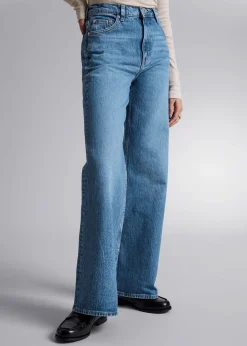 Outlet Brede Jeans Kvinder Denim