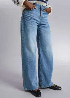 New Brede Jeans Med Lav Talje Kvinder Jeans