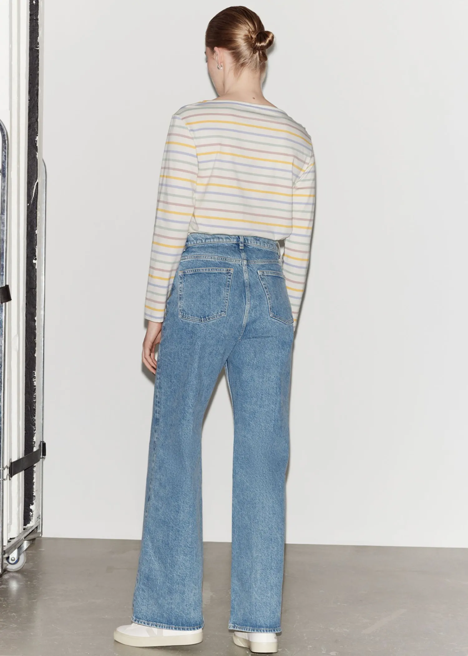 Hot Breton Stribet Top Kvinder Denim