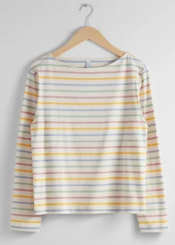 Hot Breton Stribet Top Kvinder Denim