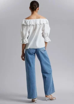 Outlet Broderet Bluse Kvinder Bluser Og Skjorter