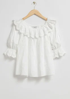 Outlet Broderet Bluse Kvinder Bluser Og Skjorter